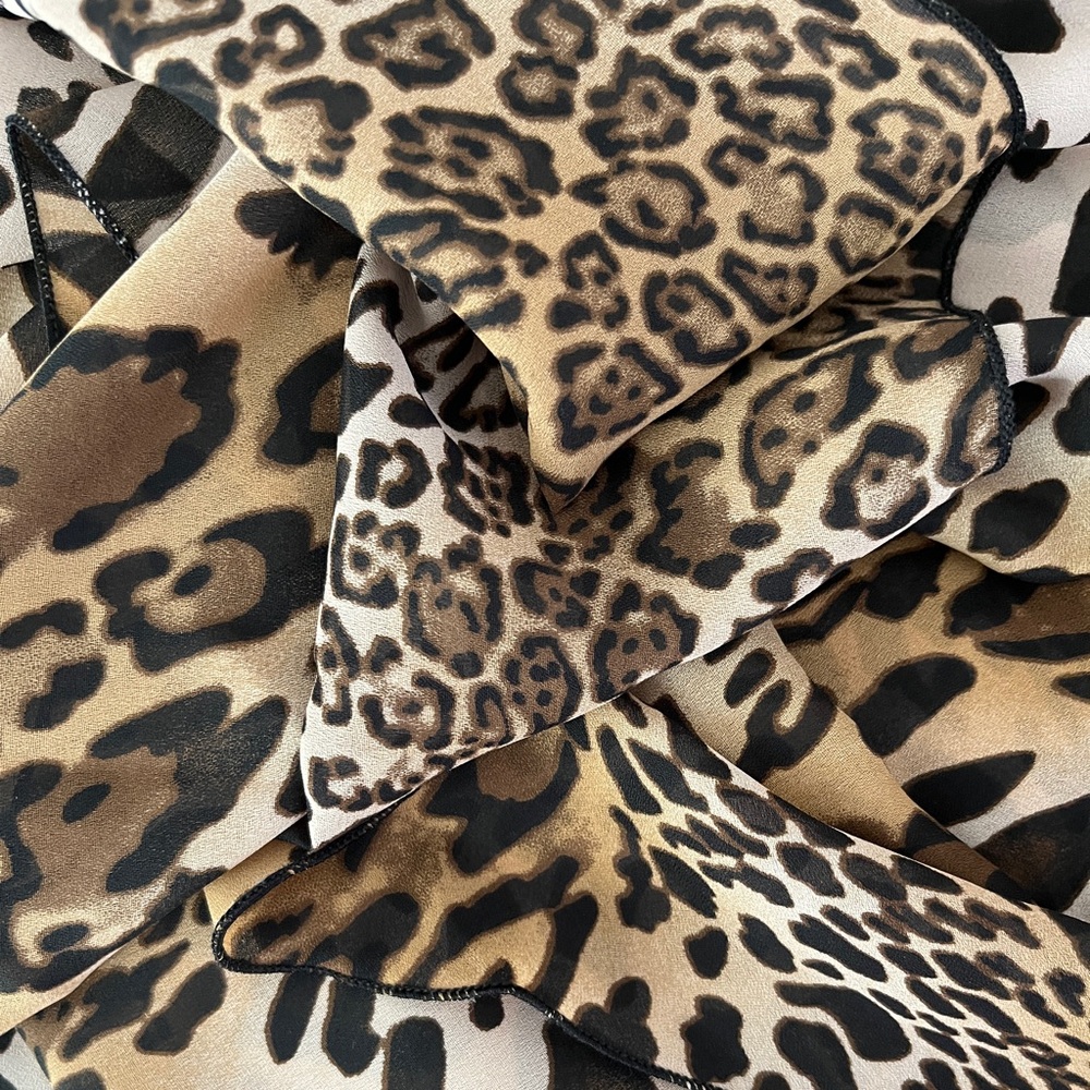 La Palapa Leopard Sarong Animal Print Pareo Scarf Sheer Swim Coverup